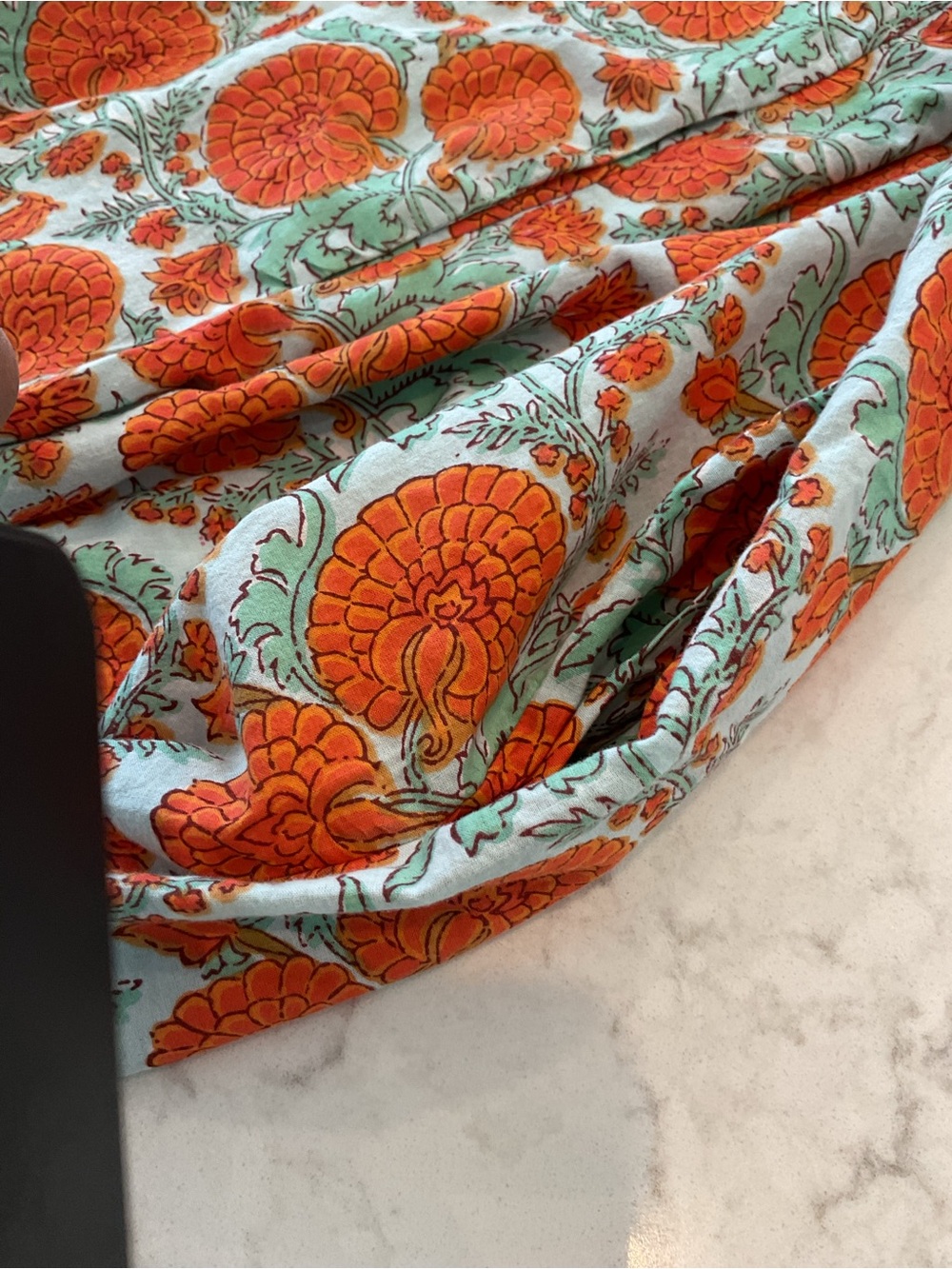 Uncle Frank Women’s Boho Floral Puff-Sleeve Dress in Orange & Sage size S/M - Picture 8 of 9